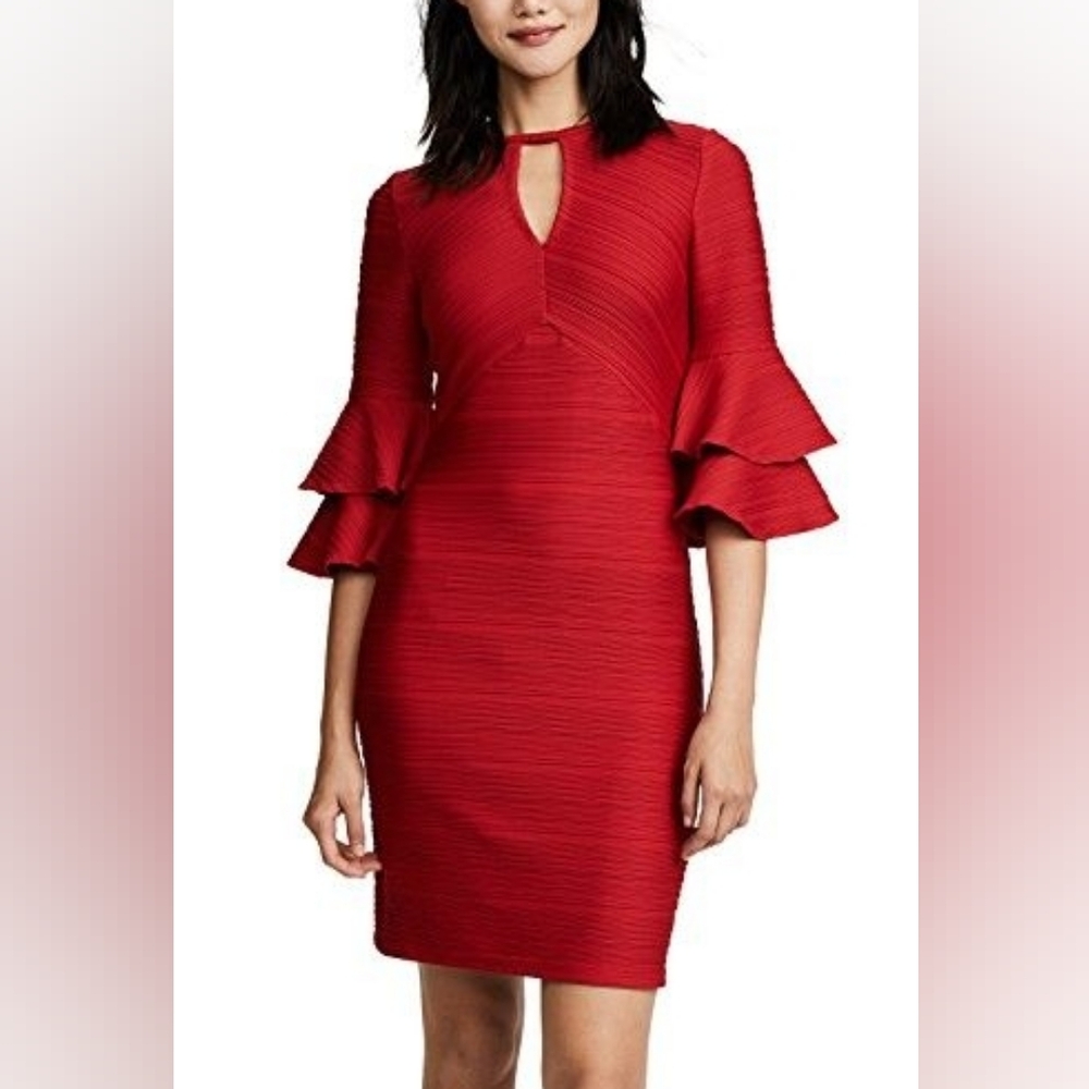 SHOSHANNA Thames Dress In Ruby 8